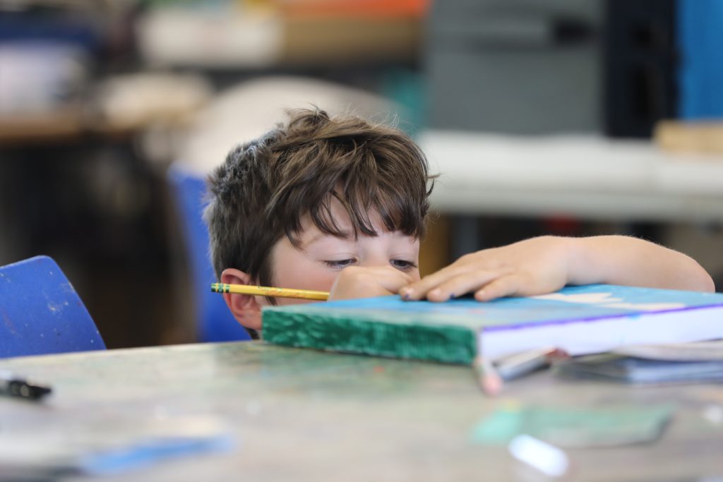 Student hard at work.