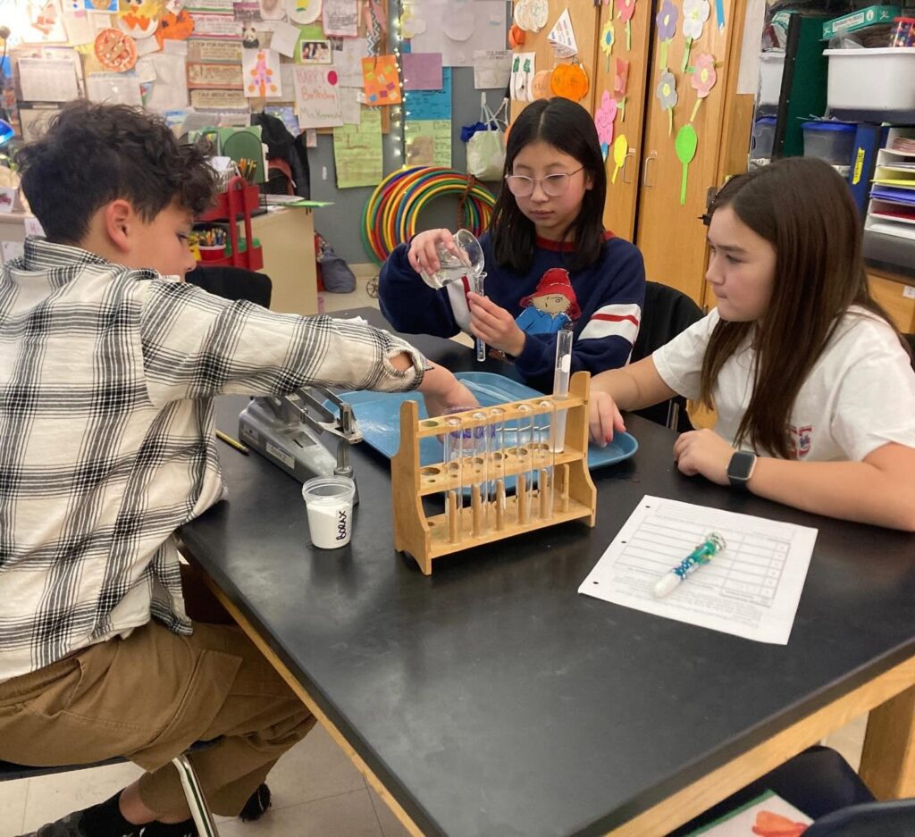 Lower school students in a science class.