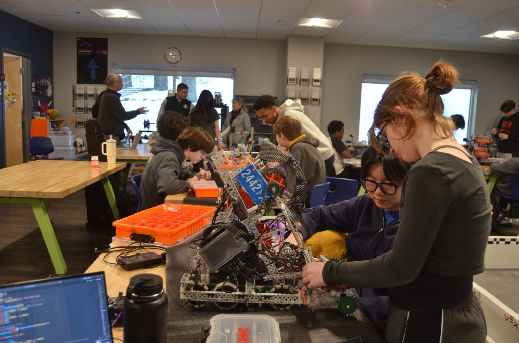Students in Robotics after-school program.
