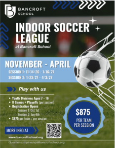 Flyer for indoor soccer league.